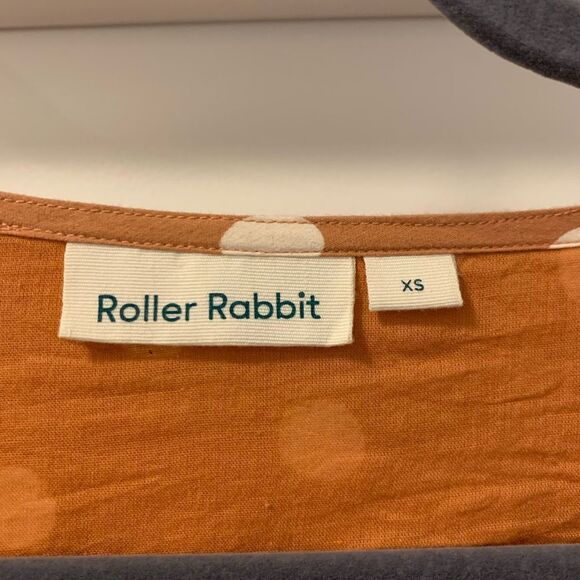 Roller Rabbit Polka Dot Midi Dress Clay Color Size XS Oversized will fit Small - Picture 3 of 5